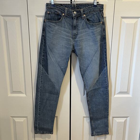 Levi's 512 Geometric Denim Jeans Blue 31 Light and Dark Wash Geometric Pattern - Picture 1 of 10